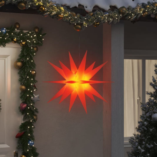 Weihnachtssterne mit LEDs 3 Stk. Faltbar Rot 100 cm