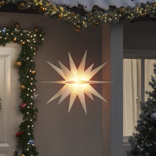 Weihnachtssterne mit LEDs 3 Stk. Faltbar Weiß 100 cm