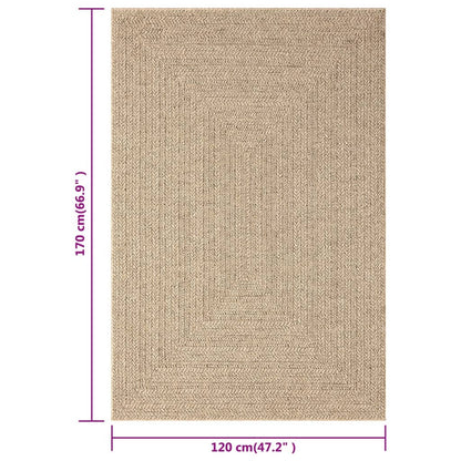 Teppich ZIZUR 120x170 cm Jute-Optik Indoor und Outdoor