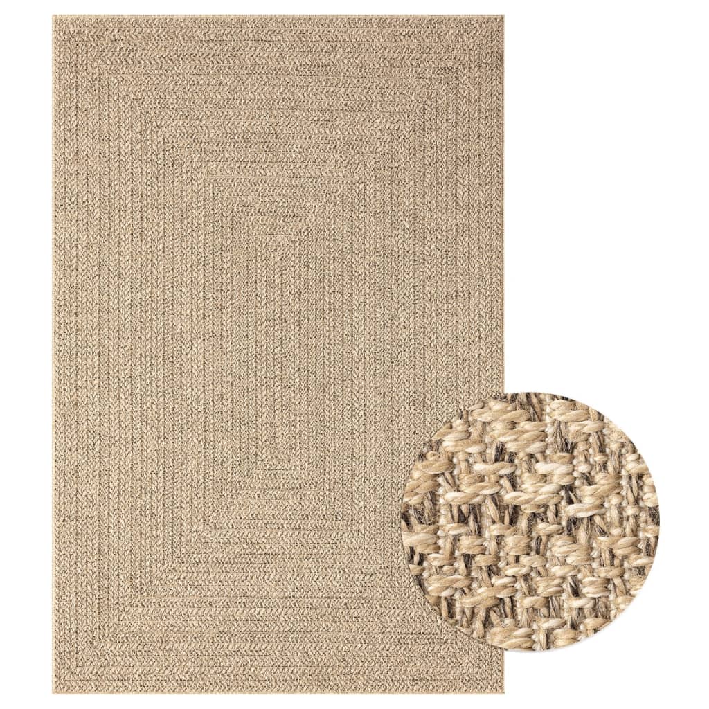 Teppich ZIZUR 140x200 cm Jute-Optik Indoor und Outdoor