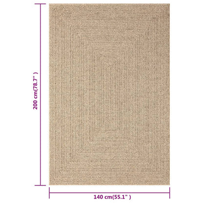 Teppich ZIZUR 140x200 cm Jute-Optik Indoor und Outdoor