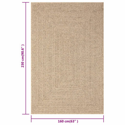 Teppich ZIZUR 160x230 cm Jute-Optik Indoor und Outdoor