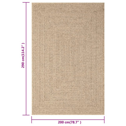 Teppich ZIZUR 200x290 cm Jute-Optik Indoor und Outdoor