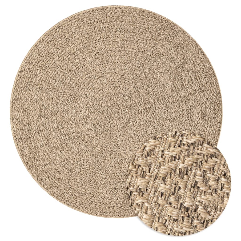 Teppich ZIZUR 90 cm Jute-Optik Indoor und Outdoor