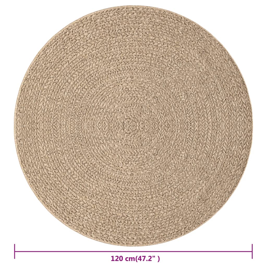 Teppich ZIZUR 120 cm Jute-Optik Indoor und Outdoor