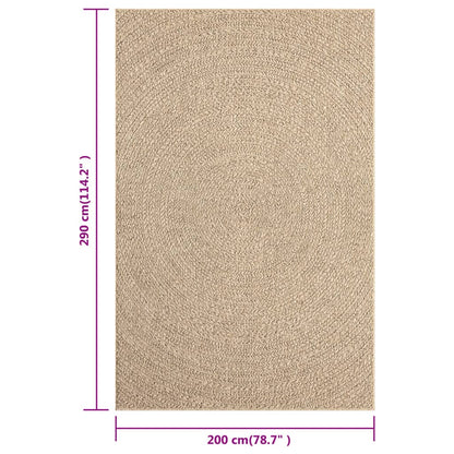 Teppich ZIZUR 200x290 cm Jute-Optik Indoor und Outdoor