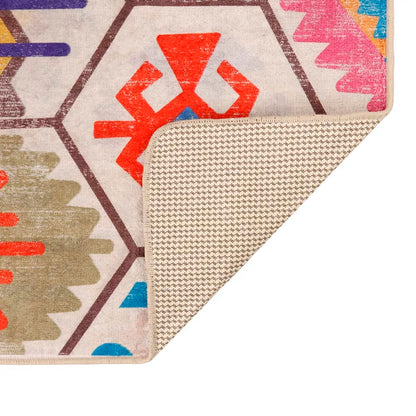 Teppich Waschbar Mehrfarbig 80x300 cm Rutschfest