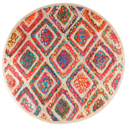 Teppich Waschbar Mehrfarbig Ø 120 cm Rutschfest