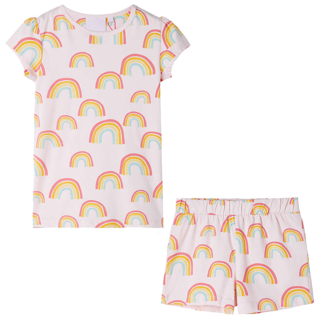 Kinderpyjama mit Kurzen Ärmeln Zartrosa Regenbogen 116