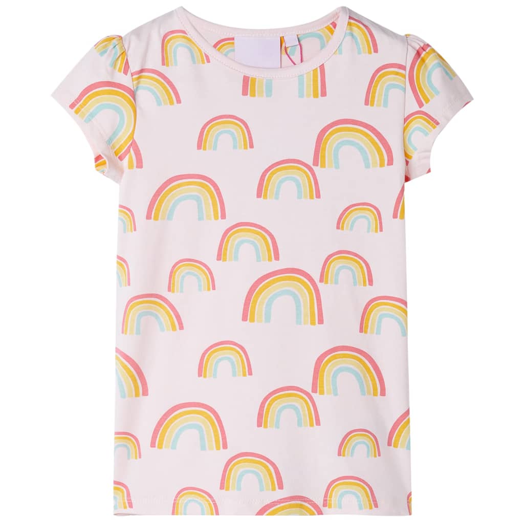 Kinderpyjama mit Kurzen Ärmeln Zartrosa Regenbogen 116