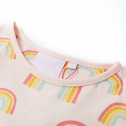 Kinderpyjama mit Kurzen Ärmeln Zartrosa Regenbogen 116