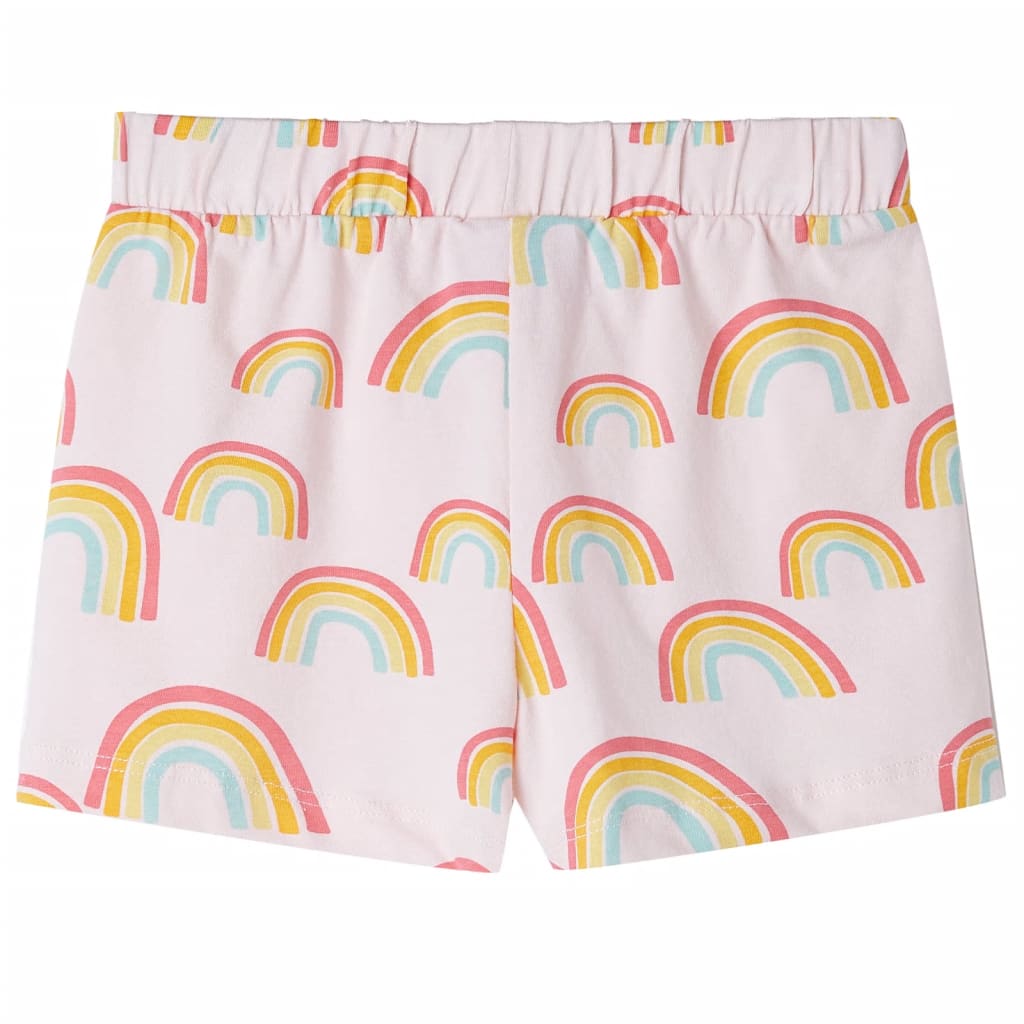 Kinderpyjama mit Kurzen Ärmeln Zartrosa Regenbogen 116