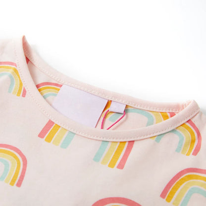 Kinderpyjama mit Kurzen Ärmeln Zartrosa Regenbogen 140