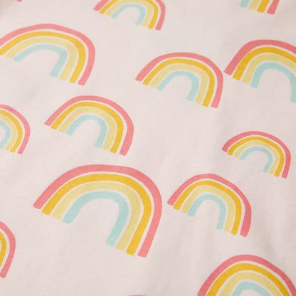 Kinderpyjama mit Kurzen Ärmeln Zartrosa Regenbogen 140