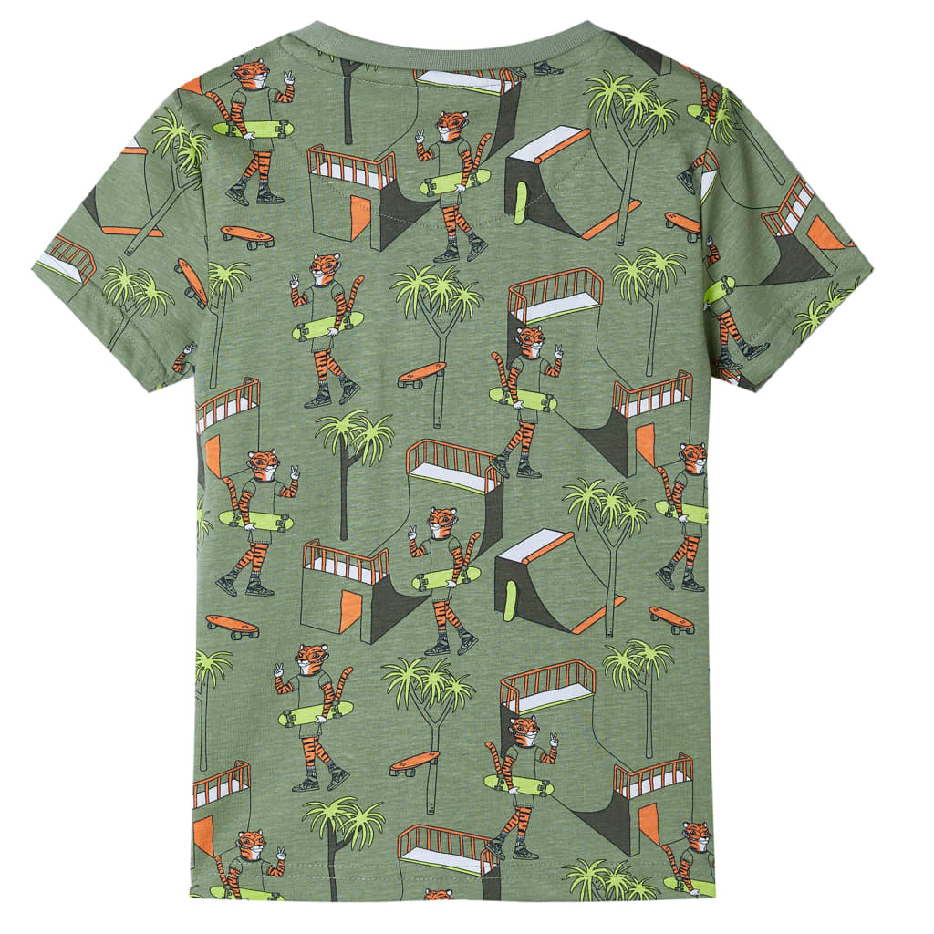 Kinderpyjama mit Kurzen Ärmeln Hellkhaki Tiger  92