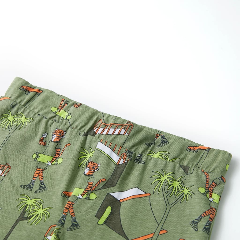 Kinderpyjama mit Kurzen Ärmeln Hellkhaki Tiger 116