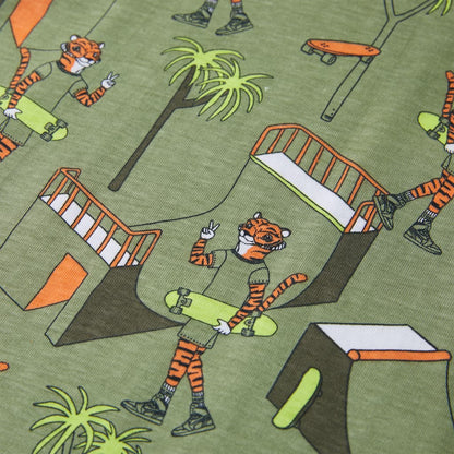 Kinderpyjama mit Kurzen Ärmeln Hellkhaki Tiger 116