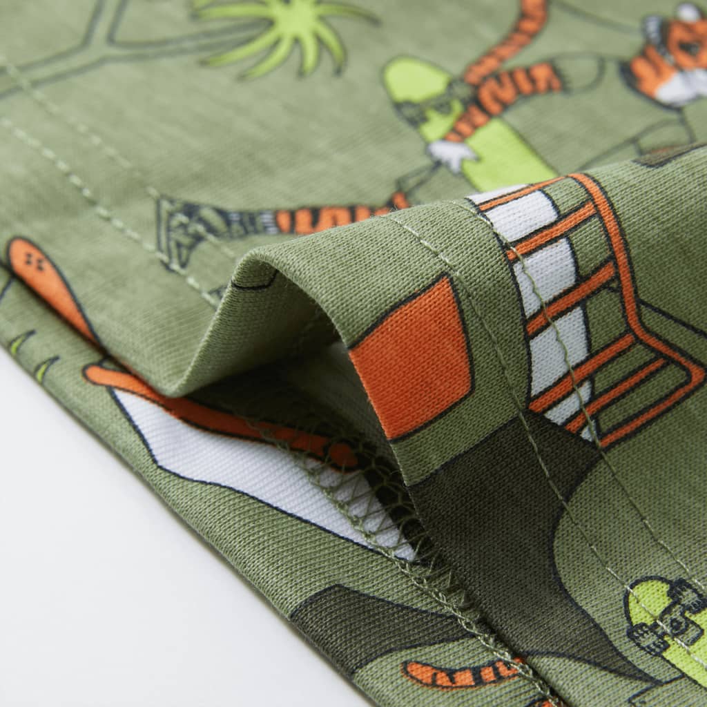 Kinderpyjama mit Kurzen Ärmeln Hellkhaki Tiger 116