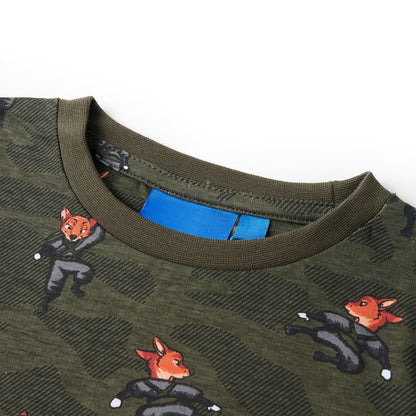 Kinderpyjama mit Langen Ärmeln Khaki 140