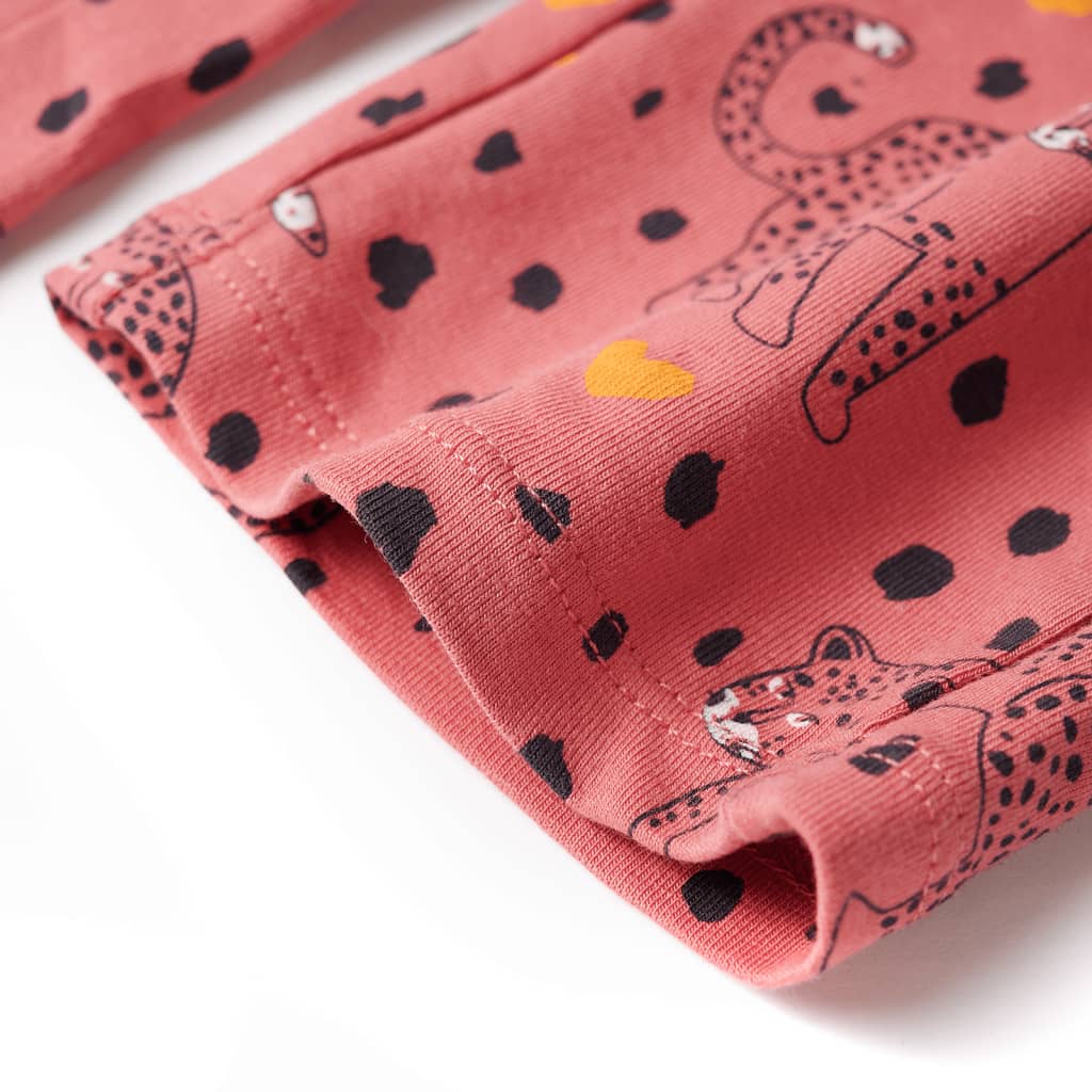 Kinderpyjama mit Langen Ärmeln Altrosa 128