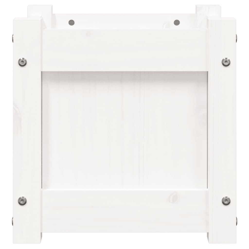 Pflanzkübel Weiß 31x31x31 cm Massivholz Kiefer