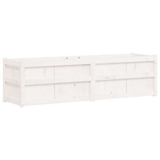 Pflanzkübel Weiß 180x50x50 cm Massivholz Kiefer