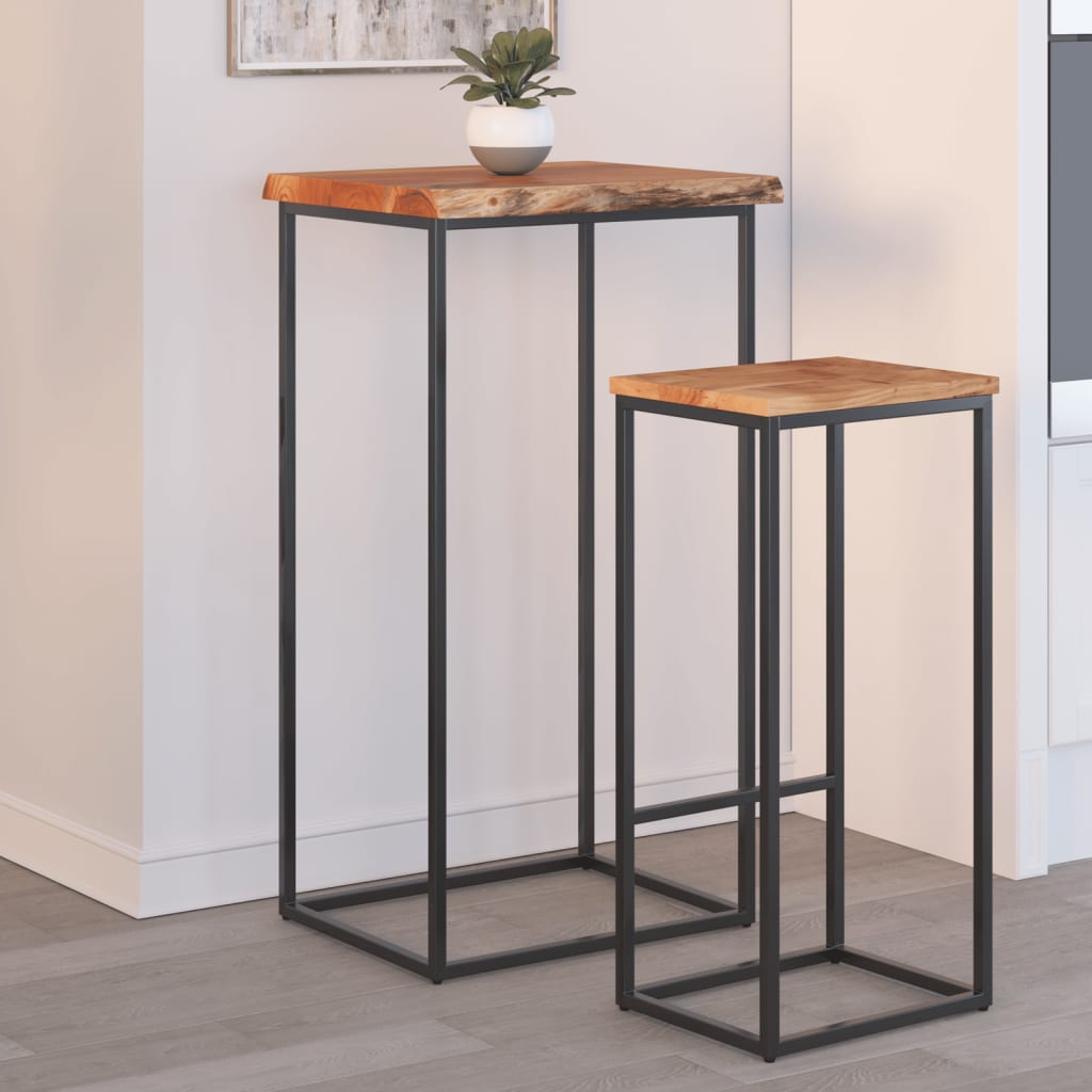 Tischplatte 40x40x2,5 cm Rechteckig Massivholz Akazie Baumkante