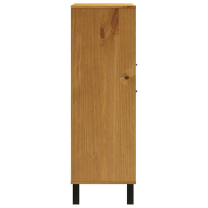 Highboard mit Glastür FLAM 92x40x122,5 cm Massivholz Kiefer