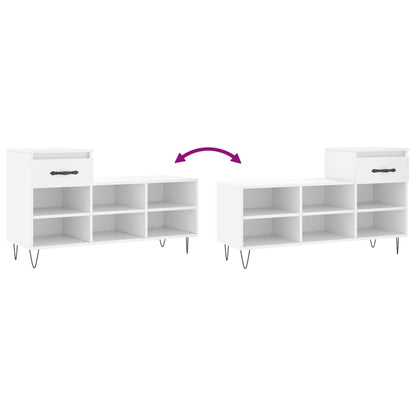 Schuhregal Weiß 102x36x60 cm Holzwerkstoff