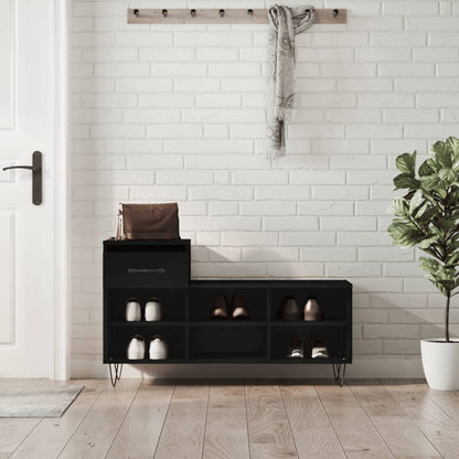 Schuhregal Schwarz 102x36x60 cm Holzwerkstoff