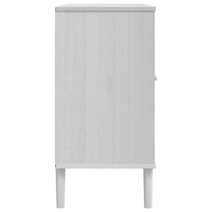 Sideboard SENJA Rattan-Optik Weiß 112x40x80 cm Kiefernholz