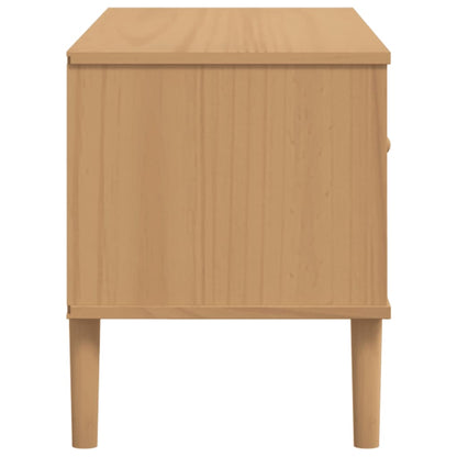 TV-Schrank SENJA Rattan-Optik Braun 106x40x49 cm Kiefernholz