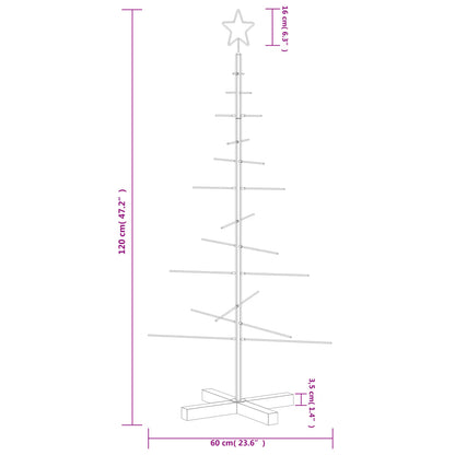 Weihnachtsbaum Metall mit Holzständer Schwarz 120 cm
