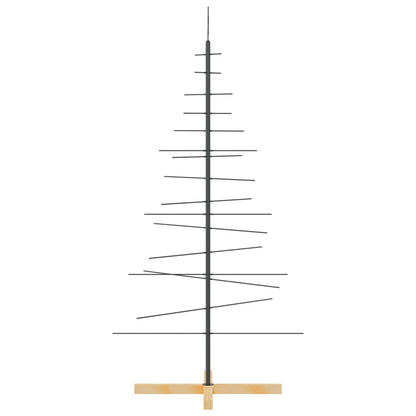 Weihnachtsbaum Metall mit Holzständer Schwarz 150 cm