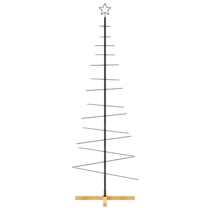 Weihnachtsbaum Metall mit Holzständer Schwarz 180 cm