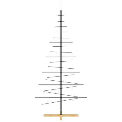 Weihnachtsbaum Metall mit Holzständer Schwarz 180 cm