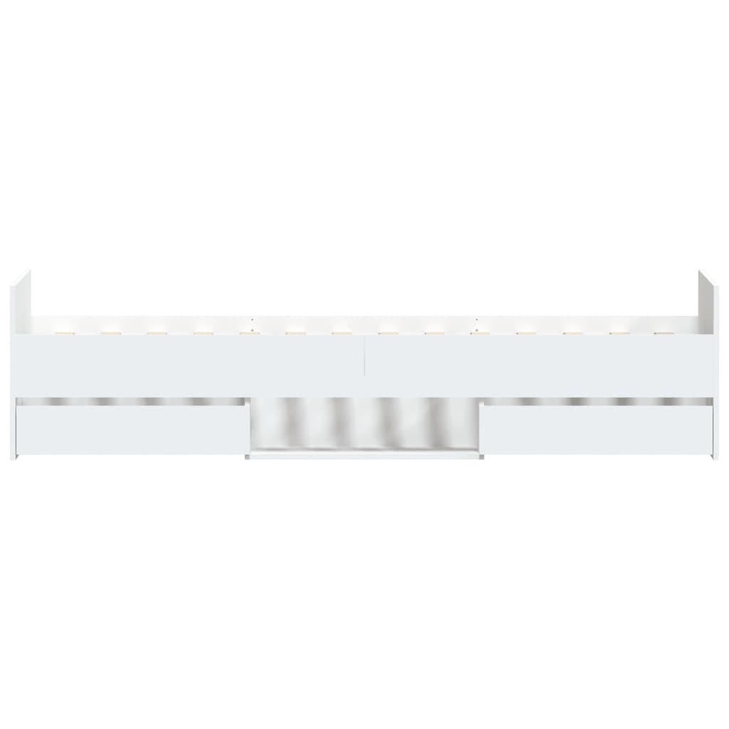 Bettgestell mit Kopf- und Fußteil Weiß 90x190 cm
