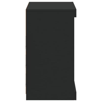 Sideboard mit LED-Leuchten Schwarz 60,5x37x67 cm