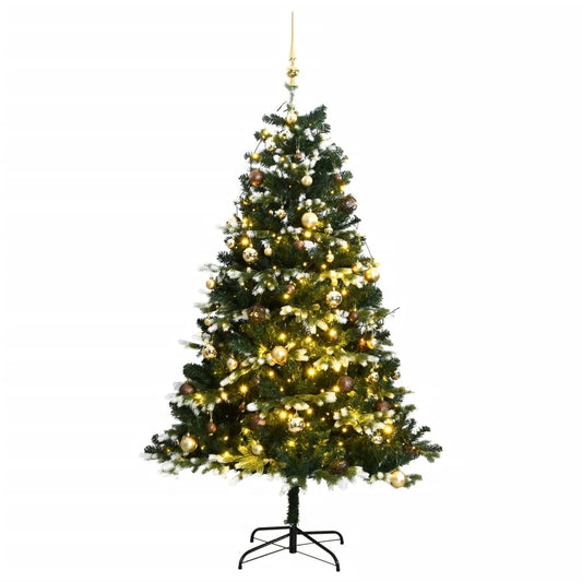 Künstlicher Weihnachtsbaum Klappbar 150 LEDs & Kugeln 150 cm